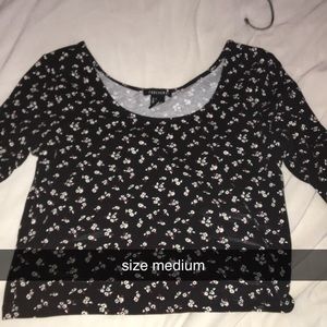 black floral crop top